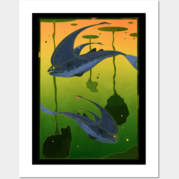 Glow Whale Leviathan Wall Art by Ilona's Store